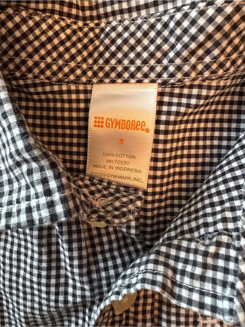 Gymboree Black and White Gingham Button-Down Shirt